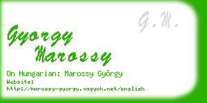 gyorgy marossy business card